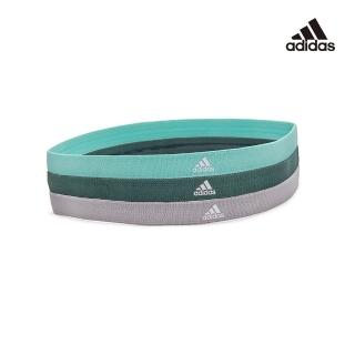 【adidas 愛迪達】止滑運動髮帶組(淺灰/薄荷綠/森林綠)