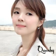【Quenby】925純銀 韓國東大門不規則拼接色彩耳環/耳針(飾品/配件/