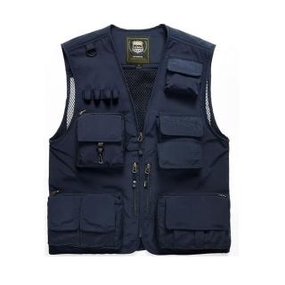 【PUSH!】戶外休閒用品多功能15口袋背心夾克(多口袋背心 F25藏青)