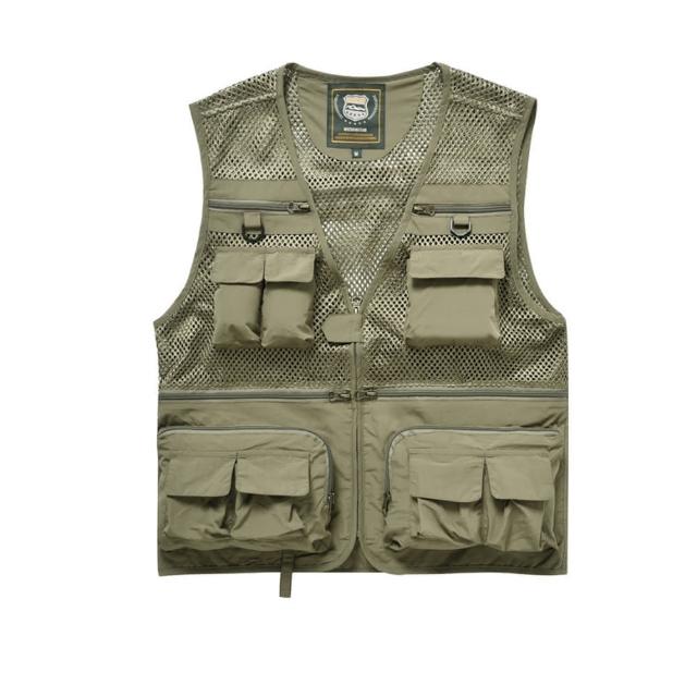 【PUSH!】戶外休閒用品多功能16口袋背心夾克戶外攝影釣魚馬甲背心(F26卡其)