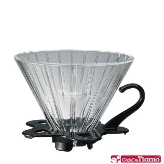 【Tiamo】V01 可拆式玻璃咖啡濾杯組-直線紋-附量匙-五色(HG5358)