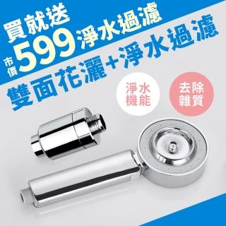 【寶媽咪】日本美容SPA雲霧感花灑省水蓮蓬頭+除濾過濾器(衛浴超值1+1)