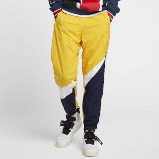 【NIKE 耐吉】長褲 NSW Hbr Pant Stmt 男款 大勾勾 拼接 穿搭 街頭 休閒 舒適 黃 藍(AR9895-728)