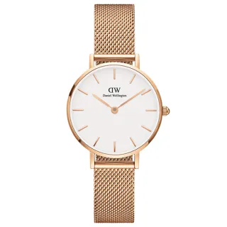 【Daniel Wellington】DW 手錶 Petite Melrose 28mm米蘭金屬錶(DW手錶女錶 兩色 DW00100219)