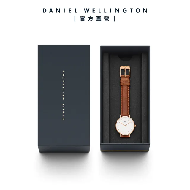 【Daniel Wellington】DW 手錶 Petite Durham 28mm淺棕色真皮皮革錶-玫瑰金框(DW00100228)