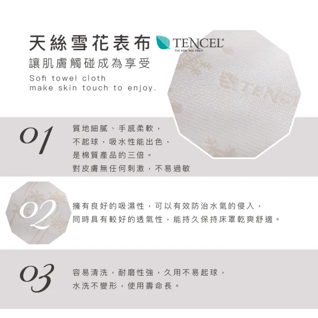 【ISHUR 伊舒爾】天絲超防水透氣枕頭保潔墊2入組(防水枕套/獨家天絲雪花布/多項SGS認證)