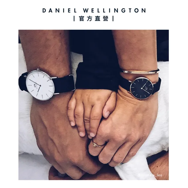 【Daniel Wellington】DW 錶帶 Petite Cornwall 寂靜黑織紋錶帶(DW00200195)