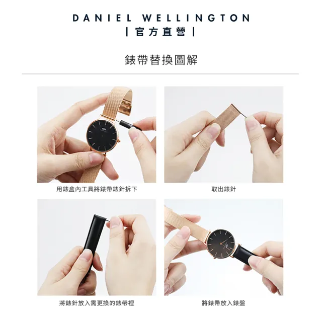 【Daniel Wellington】DW 錶帶 Petite Sterling 12/14mm星鑽銀米蘭金屬錶帶(DW00200140)