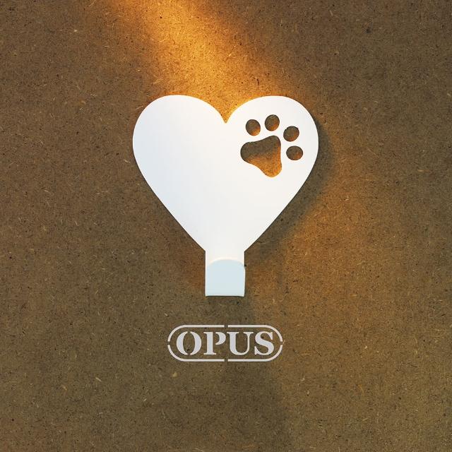 【OPUS 東齊金工】歐式鐵藝壁飾掛勾/無痕掛鉤/牆面免釘(當貓咪遇上符號heart_優雅白 HO-nb12-heartW)