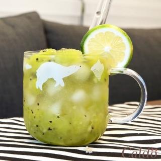 【Caldo 卡朵生活】極地樂遊北極熊高硼矽耐熱透明馬克杯