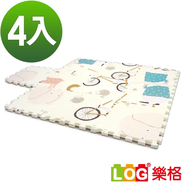 【LOG 樂格-多款任選】XPE環保無毒巧拼地墊-4入組共40片 -每片30X30cmX厚2cm(拼接墊/爬行墊)