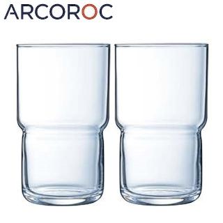 【Arcoroc】強化玻璃可疊式果汁杯320cc(二入組)