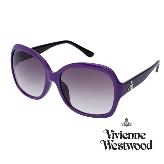 【Vivienne Westwood】英國精品時尚小臉款系列造型太陽眼鏡(VW70204-紫)