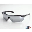【Z-POLS】霧面黑TR90頂級材質框 抗UV400 PC防爆運動太陽眼鏡(輕巧彈性配戴舒適 帥氣水銀電鍍黑)