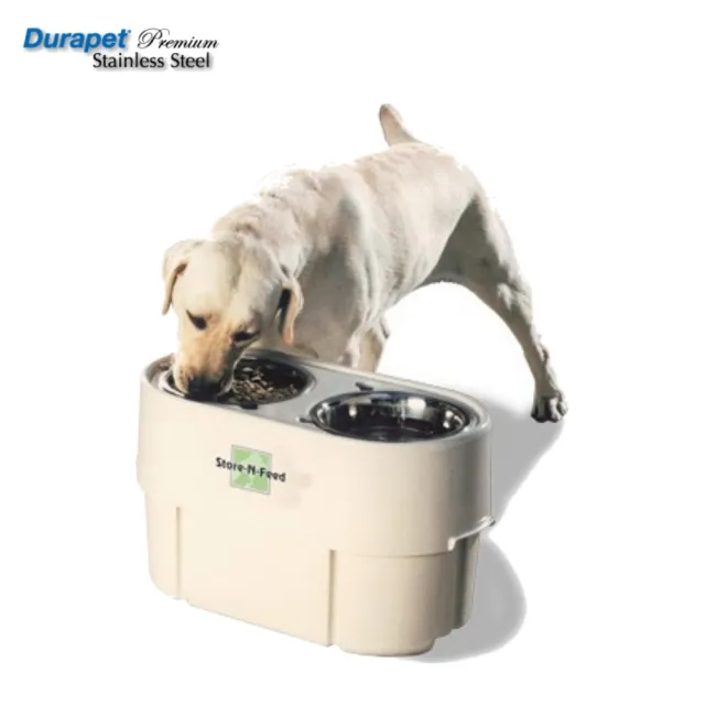 【Durapet】寵物碗兼飼料儲存桶兩用（中大型寵物專用）〈L〉（DU-76312）（寵物飼料桶/食碗）