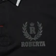 【ROBERTA 諾貝達】台灣製 抗UV 純棉修身短袖POLO棉衫(黑色)