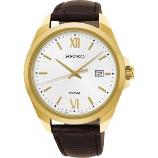 【SEIKO 精工】城市時尚石英手錶-銀x金框/42mm 母親節 禮物 送禮(6N42-00H0J SUR284P1)