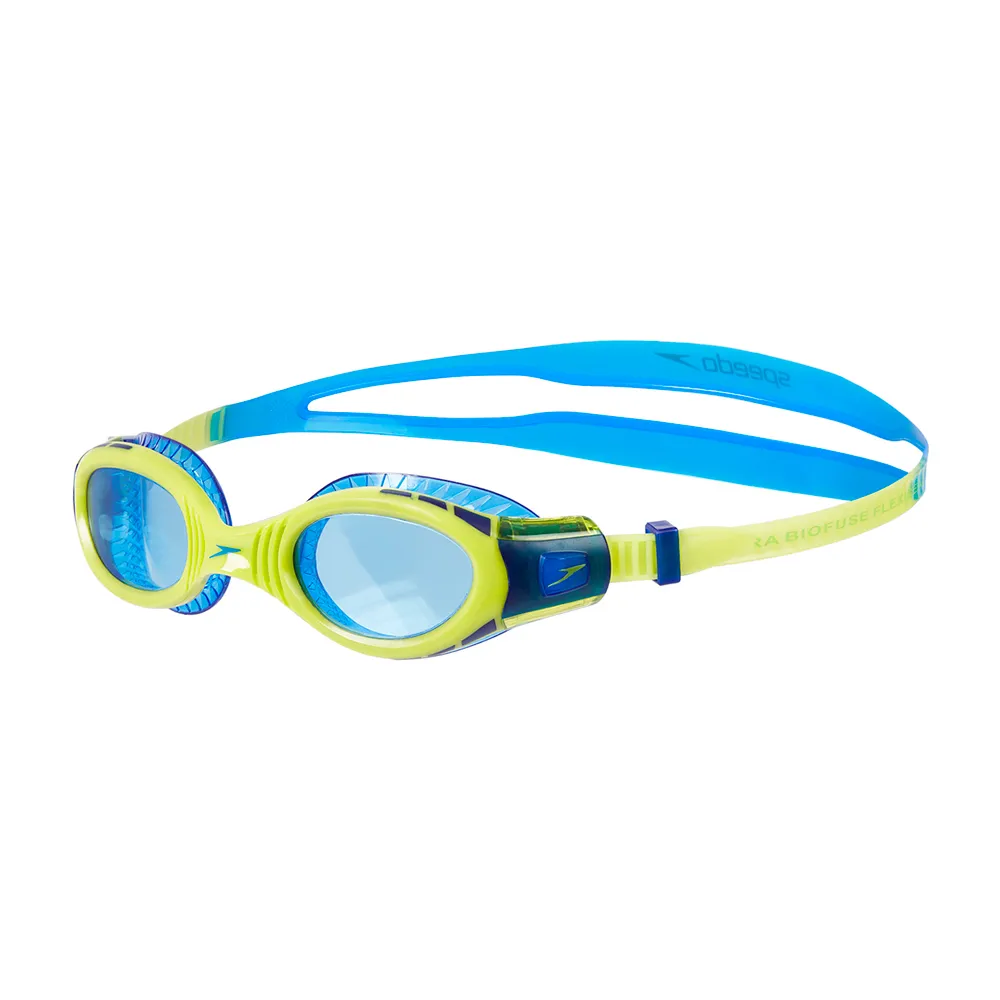 【SPEEDO】兒童運動泳鏡 Futura Biofuse Flexiseal(萊姆綠/藍)