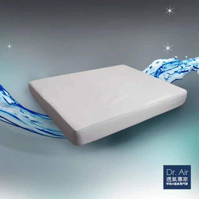 【Dr.Air透氣專家】雙人加大6尺 3D網層透氣 床包式防水保潔墊 紳士灰 防吐奶 防尿(紳士灰)