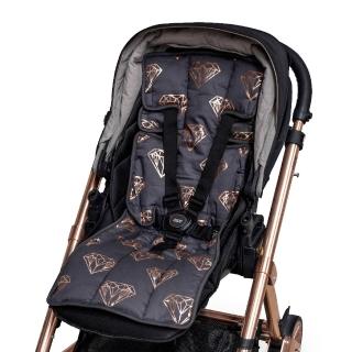 【澳洲 OutlookBaby】超透氣推車涼感墊(炭灰玫瑰金鑽石/波卡圓點)