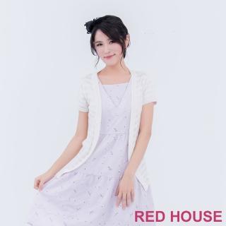 【RED HOUSE 蕾赫斯】透膚條紋短袖外套(杏色)