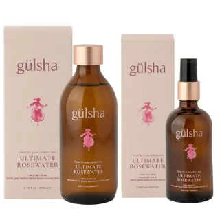 【gulsha 古爾莎】古爾莎大馬士革極致玫瑰純露200ml+100ml噴霧(保濕亮白化妝水 土耳其玫瑰水 定妝噴霧)