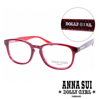 【ANNA SUI 安娜蘇】Anna Sui日本安娜蘇Dolly Girl系列—經典酒紅框時尚娃娃元素款(DG504-279-紅)