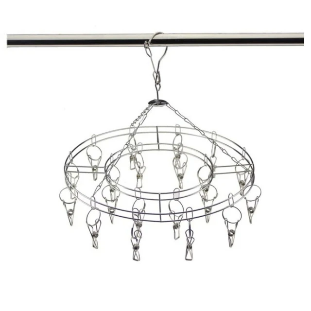 Imakara 旅行便攜折疊式6孔掛衣架-附夾子-3入(旅行