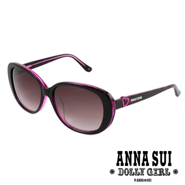 ANNA SUI 安娜蘇 Dolly Girl系列優雅少女愛心圓弧太陽眼鏡(DG803-704-粉)