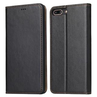 【Fierre Shann】iPhone 7/8 Plus 5.5吋 磁吸側掀真皮紋手工PU皮套