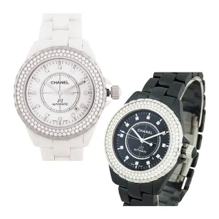 【CHANEL 香奈兒】CHANEL 香奈兒經典 J12 陶瓷寶石鑽錶(兩色)