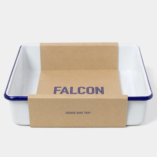 【英國 Falcon】獵鷹琺瑯 琺瑯2合1烤盤 托盤 琺瑯盤 方盤 藍白