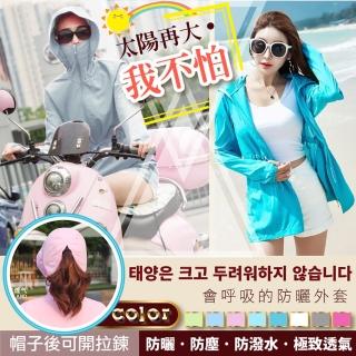 【ONE HOUSE】長版口罩式連帽防曬外套 防風外套 AM-Y801