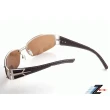 【Z-POLS】金屬份量時尚感寬版皮革設計 頂級Polarized寶麗來偏光茶抗UV400太陽眼鏡(經典皮革設計偏光眼鏡)