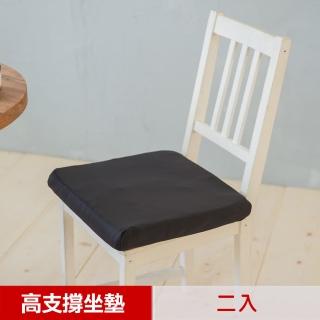 【凱蕾絲帝】臺灣製造久坐專用二合一高支撐記憶聚合紓壓坐墊(黑色二入)
