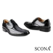 【SCONA 蘇格南】全真皮 經典素面綁帶紳士鞋(黑色 0865-1)