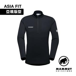 【Mammut 長毛象官方直營】Aenergy ML Half Zip Pull AF 保暖立領半拉鍊長袖排汗衣 夜藍 男款 #1016-01120