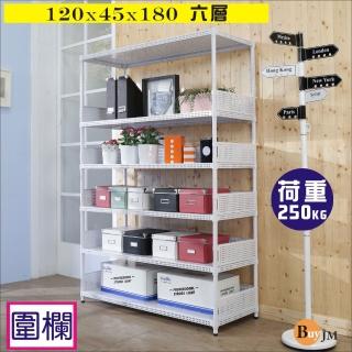 【BuyJM】洞洞板120x45x180cm耐重六層置物架+5組圍欄
