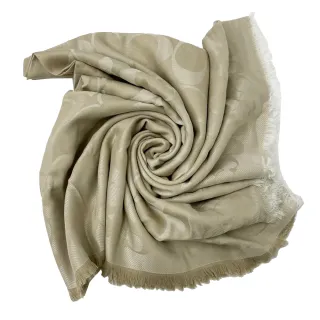 【COACH】C LOGO棉混莫代爾方巾圍巾絲巾(膚金)