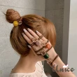 【UNICO】韓國甜妞莫蘭迪色系質感髮圈-4入(聖誕/髮飾)