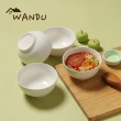 【WANDU 瓦讀】純白系列-羽透光新骨瓷4.5吋碗4件組(瓷碗/碗組/飯碗/中式碗/可微波)