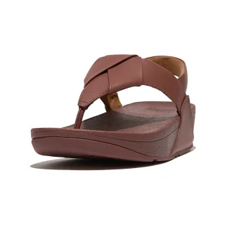 【FitFlop】LULU FOLDED-LEATHER BACK-STRAP SANDALS摺疊造型皮革後帶夾腳涼鞋-女(土棕色)