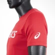 【asics 亞瑟士】男 短袖 上衣 T恤 基本款 運動 健身 訓練 透氣 排汗 抗UV 紅 銀(K31415-23A)