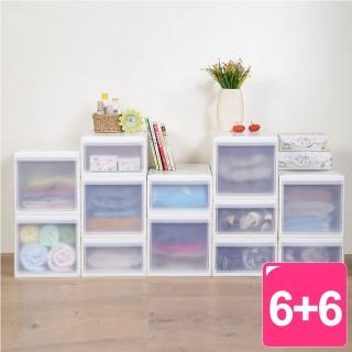【真心良品】面寬26.8cm KEYWAY Good整理箱大+中-12入組(收納箱 置物箱 臺灣製 N20 N11)