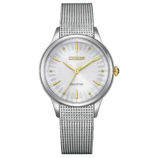 【CITIZEN 星辰】L系列 星砂錶面米蘭帶光動能女錶/32.5mm(EM0814-83A)