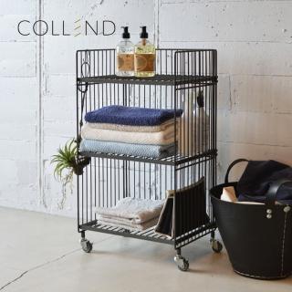 【日本COLLEND】WIRE 鋼製雙層置物架-附輪-DIY(收納架/整理架/儲物架)