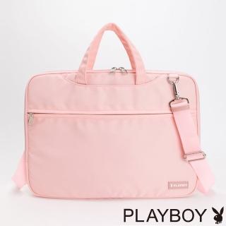 【PLAYBOY】電腦包附長背帶 Aider系列(粉色)