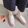 【iFOCUS】超級火紅超級時髦厚底時髦字母帆布鞋(厚底字母帆布鞋)