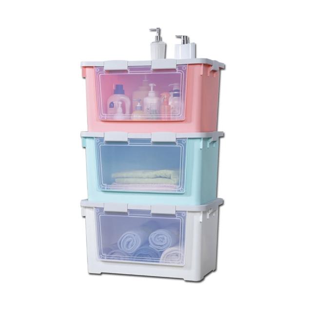 【KEYWAY 聯府】布拉格前取式整理箱 附輪70L-4入(雙開收納箱 可堆疊置物箱 衣服收納 玩具箱 KP70)