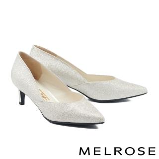 【MELROSE】閃耀奢華璀璨銀蔥尖頭高跟鞋(金)